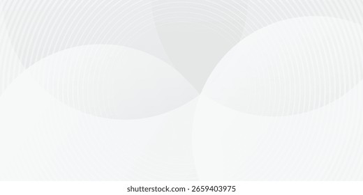 El fondo abstracto geométrico blanco se superpone en el espacio brillante con la decoración del efecto de las líneas. Concepto moderno del estilo de los círculos del elemento de Diseño gráfico para el Anuncio, Artes vectoriales modernos