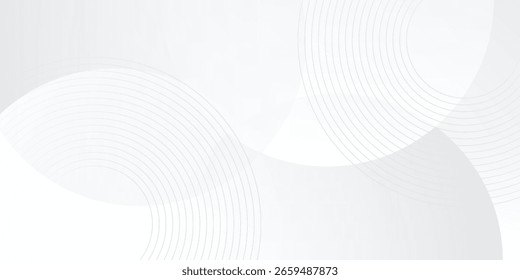 O plano de fundo abstrato geométrico branco sobrepõe a camada no espaço brilhante com a decoração de efeito de linhas. Design gráfico moderno circula o conceito de estilo para banner.