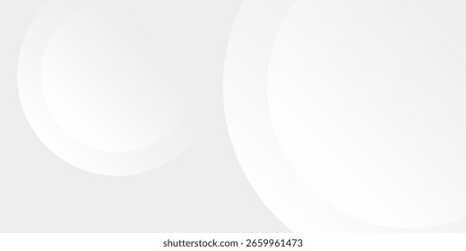 White geometric abstract background overlap layer on bright space with lines effect decoration. Modern graphic design element circles style concept for banner.