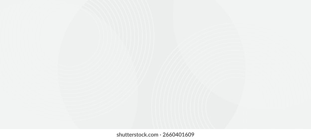 El fondo abstracto geométrico blanco se superpone en el espacio brillante con la decoración del efecto de las líneas. Concepto moderno del estilo de los círculos del elemento del Diseño gráfico para el Anuncio.