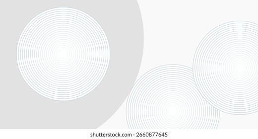 White geometric abstract background overlap layer on bright space with lines effect decoration. Modern graphic design element circles style concept for banner. Eps 10