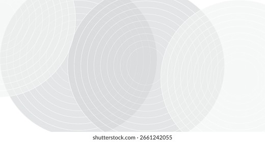 White geometric abstract background overlap layer on bright space with lines effect decoration. Modern graphic design element circles style concept for banner.