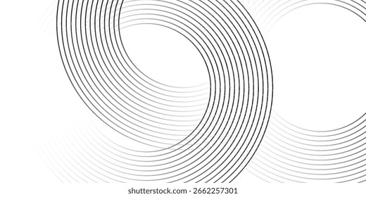 Weiße geometrische abstrakte Hintergrund Überlappungsschicht auf hellen Raum mit Linien Effekt Dekoration. Modernes grafisches Design Element Kreise Stil Konzept für Banner