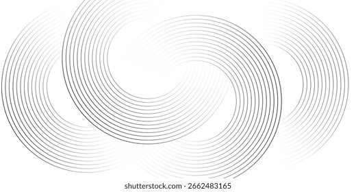 White geometric abstract background overlap layer on bright space with lines effect decoration. Modern graphic design element circles style concept for banner