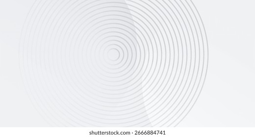 O plano de fundo abstrato geométrico branco sobrepõe a camada no espaço brilhante com a decoração de efeito de linhas. Design gráfico moderno elemento círculos conceito de estilo para banner, artes vetoriais modernas