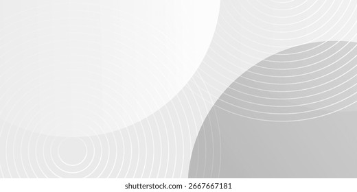 El fondo abstracto geométrico blanco se superpone en el espacio brillante con la decoración del efecto de las líneas. Concepto moderno del estilo de los círculos del elemento del Diseño gráfico para el Anuncio. Vector de eps 10