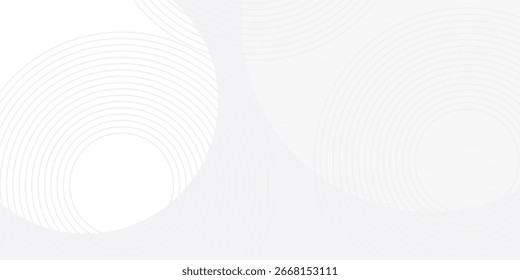 Weiße geometrische abstrakte Hintergrund Überlappungsschicht auf hellen Raum mit Linien Effekt Dekoration. Modernes Grafikdesign Element Kreise Stil Konzept für Banner, moderne Vektorgrafiken
