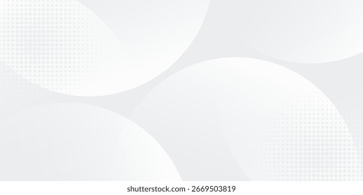 White geometric abstract background overlap layer on bright space with lines effect decoration. Modern graphic design element circles