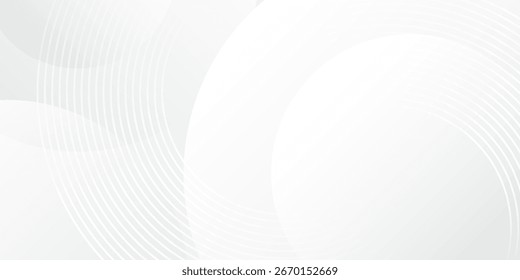 White geometric abstract background overlap layer on bright space with lines effect decoration. abstract circle background.