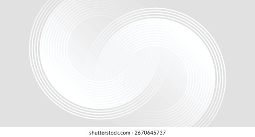 Weiße geometrische abstrakte Hintergrund Überlappungsschicht auf hellen Raum mit Linien Effekt Dekoration. Modernes Grafikdesign Element Kreise Stil Bestseller Trendhintergrund