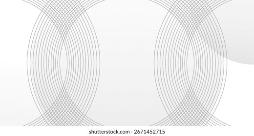El fondo abstracto geométrico blanco se superpone en el espacio brillante con la decoración del efecto de las líneas. Concepto de estilo de círculos de elementos de Diseño gráfico moderno para