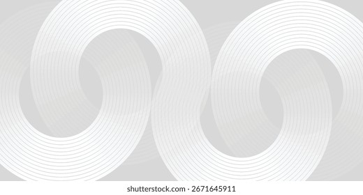 El fondo abstracto geométrico blanco se superpone en el espacio brillante con la decoración del efecto de las líneas. Moderno elemento de Diseño gráfico círculos estilo Vector abstracto moderno