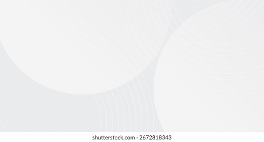 White geometric abstract background overlap layer on bright space with lines effect decoration. Modern graphic design element circles style concept for banner.