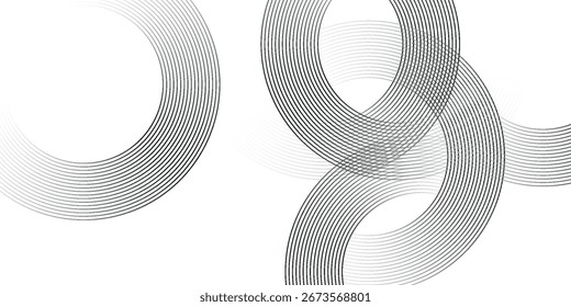 El fondo abstracto geométrico blanco se superpone en el espacio brillante con la decoración del efecto de las líneas. Vector de estilo circular gráfico moderno eps10