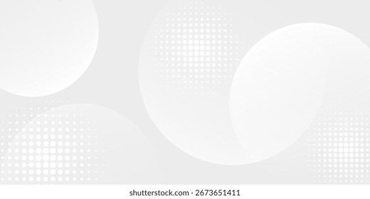 White geometric abstract background overlap layer on bright space with lines effect decoration. Modern graphic design element circles