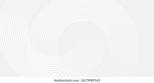 White geometric abstract background overlap layer on bright space with lines effect decoration. Modern graphic design element circles style concept for banner, modern vector arts