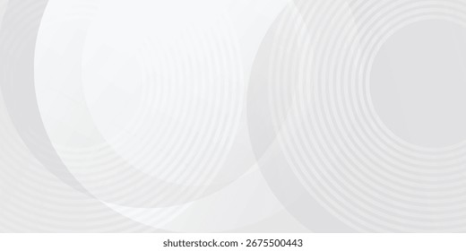 White geometric abstract background overlap layer on bright space with lines effect decoration. Modern graphic design element circles style MODERN BACKGROUND