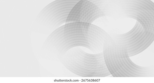 White geometric abstract background overlap layer on bright space with lines effect decoration good simple art