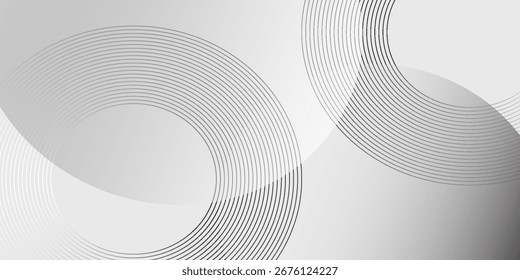 El fondo abstracto geométrico blanco se superpone en el espacio brillante con la decoración del efecto de las líneas. Concepto moderno del estilo de los círculos del elemento del Diseño gráfico para el Anuncio.

