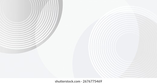 White geometric abstract background overlap layer on bright space with lines effect decoration. Modern graphic design element circles modern 