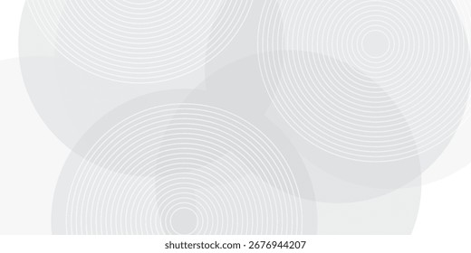 O plano de fundo abstrato geométrico branco sobrepõe a camada no espaço brilhante com a decoração de efeito de linhas. Design gráfico moderno circula o conceito de estilo para banner. Eps 10 moderno
