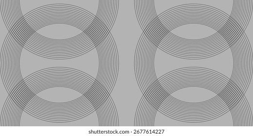 White geometric abstract background overlap layer on bright space with lines effect decoration. Modern graphic design element circles style concept for banner.