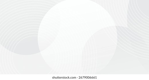 El fondo abstracto geométrico blanco se superpone en el espacio brillante con la decoración del efecto de las líneas. Concepto moderno del estilo de los círculos del elemento del Diseño gráfico para el Anuncio.