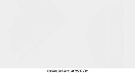 White geometric abstract background overlap layer on bright space with lines effect decoration. Modern graphic design element circles style concept for banner.