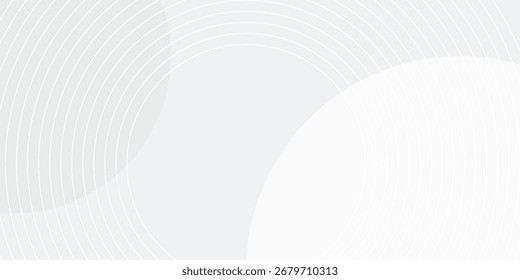 White geometric abstract background overlap layer on bright space with lines effect decoration. Modern graphic design element circles style concept for banner, modern vector arts