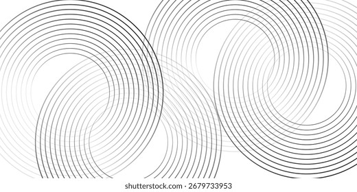 White geometric abstract background overlap layer on bright space with lines effect decoration. Modern graphic design element circles style concept for banner,