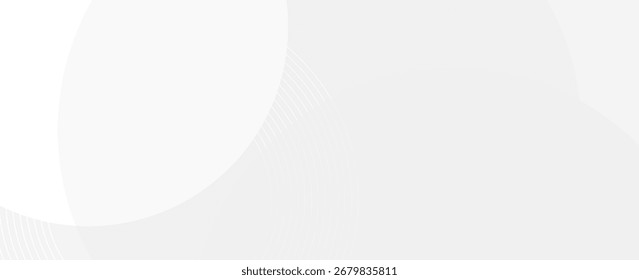 Weiße geometrische abstrakte Hintergrund Überlappungsschicht auf hellen Raum mit Linien Effekt Dekoration. Modernes grafisches Design Element Kreise Stil Konzept für Banner. EPS10