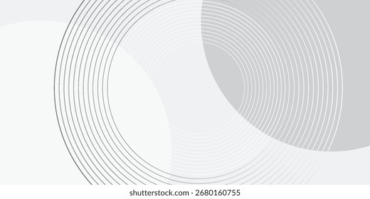 White geometric abstract background overlap layer on bright space with lines effect decoration. Modern graphic design element circles style concept.