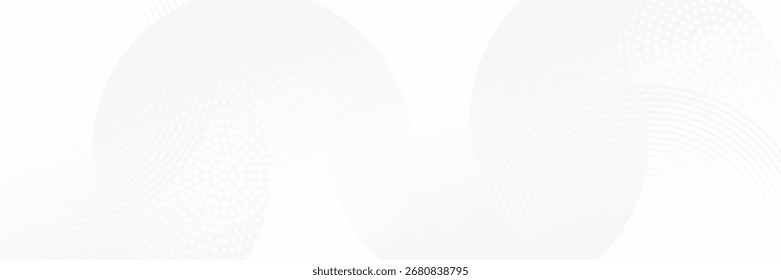 White geometric abstract background overlap layer on bright space with lines effect decoration. Modern graphic design element circles style concept for banner
