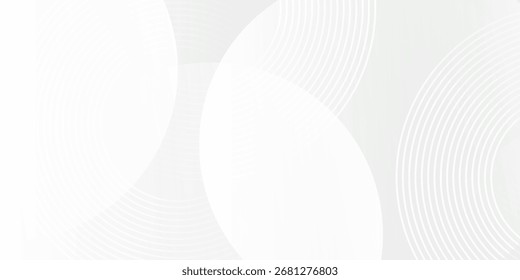 El fondo abstracto geométrico blanco se superpone en el espacio brillante con la decoración del efecto de las líneas. Concepto moderno del estilo de los círculos del elemento del Diseño gráfico para el Anuncio.