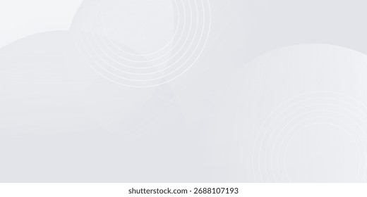 O plano de fundo abstrato geométrico branco sobrepõe a camada no espaço brilhante com a decoração de efeito de linhas. Design gráfico moderno circula o conceito de estilo para banner.
