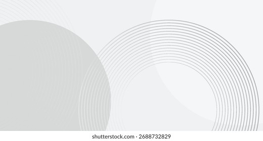El fondo abstracto geométrico blanco se superpone en el espacio brillante con la decoración del efecto de las líneas. Concepto de estilo de círculos de elemento de Diseño gráfico moderno.