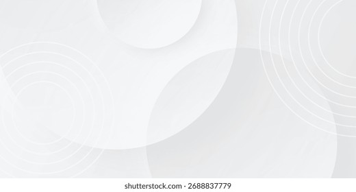 El fondo abstracto geométrico blanco se superpone en el espacio brillante con la decoración del efecto de las líneas. Concepto de estilo de círculos de elementos de Diseño gráfico moderno
