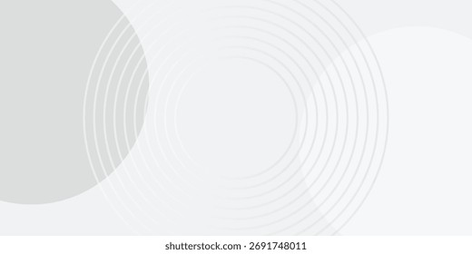 El fondo abstracto geométrico blanco se superpone en el espacio brillante con la decoración del efecto de las líneas. Concepto moderno del estilo de los círculos del elemento de Diseño gráfico para el Anuncio, Artes vectoriales modernos