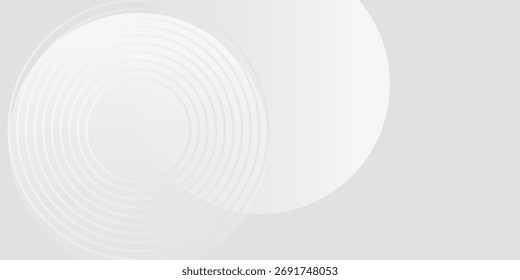 El fondo abstracto geométrico blanco se superpone en el espacio brillante con la decoración del efecto de las líneas. Concepto moderno del estilo de los círculos del elemento de Diseño gráfico para el Anuncio, Artes vectoriales modernos