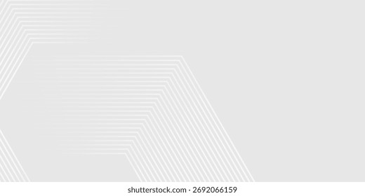 White geometric abstract background overlap layer on bright space with lines effect decoration. Modern trendy design in Vector Illustration