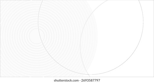 White geometric abstract background overlap layer on bright space with lines effect decoration. Modern graphic design element circles style concept for banner.