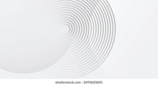 El fondo abstracto geométrico blanco se superpone en el espacio brillante con la decoración del efecto de las líneas. Concepto moderno del estilo de los círculos del elemento de Diseño gráfico para el Anuncio, Artes vectoriales modernos