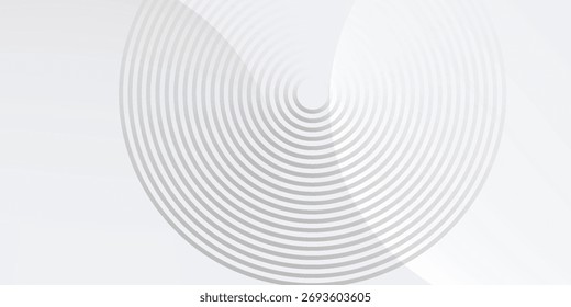 White geometric abstract background overlap layer on bright space with lines effect decoration. Modern graphic design element circles style concept for banner, modern vector arts. eps 10 vector