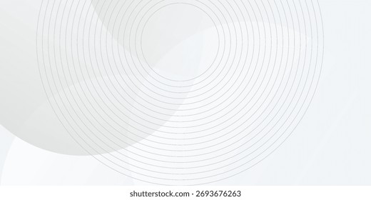 White geometric abstract background overlap layer on bright space with lines effect decoration. Modern graphic design element circles style concept