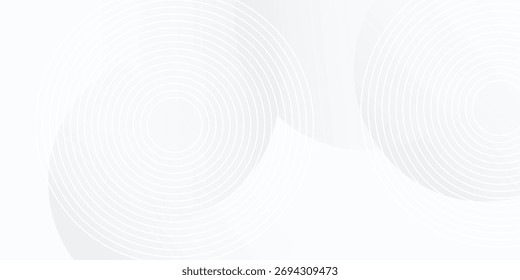 White geometric abstract background overlap layer on bright space with lines effect decoration. Modern graphic design element circles style 