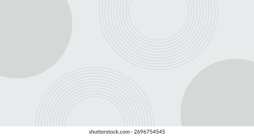 White geometric abstract background overlap layer on bright space with lines effect decoration. Modern graphic design element circles style concept for banner, modern vector illlustration.