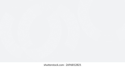 O plano de fundo abstrato geométrico branco sobrepõe a camada no espaço brilhante com a decoração de efeito de linhas. Design gráfico moderno elemento círculos conceito de estilo para banner, artes vetoriais modernas