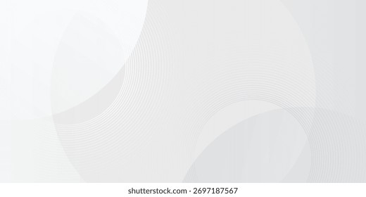 El fondo abstracto geométrico blanco se superpone en el espacio brillante con la decoración del efecto de las líneas. Concepto moderno del estilo de los círculos del elemento del Diseño gráfico para el Anuncio.