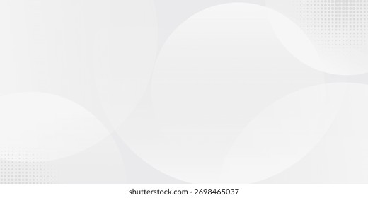 White geometric abstract background overlap layer on bright space with lines effect decoration. Modern graphic design element circles