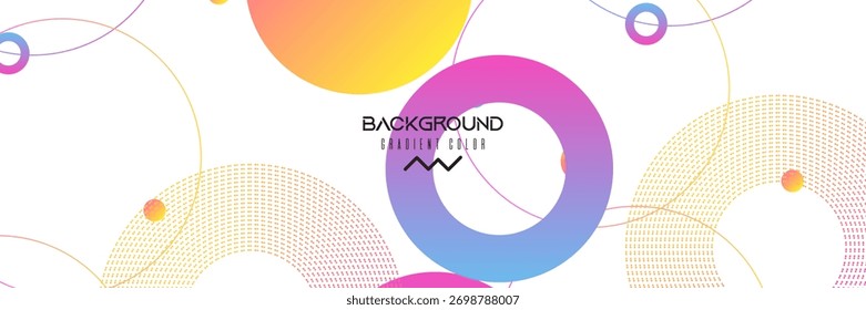 White geometric abstract background overlap layer on bright space with colorful circles effect decoration. Modern graphic design element. eps10